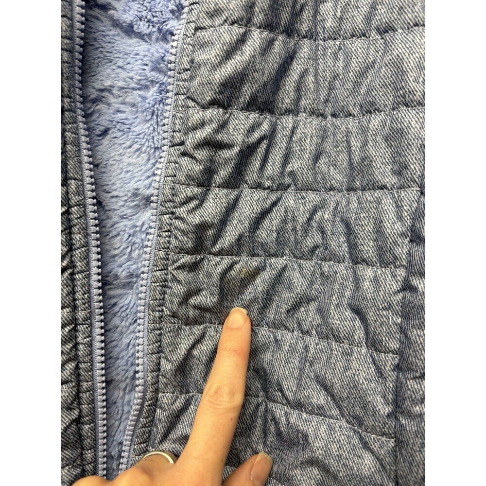 The North Face Jacket Girls XL 18 Blue Reversible Mossbud Swirl Fleece - Picture 3 of 8